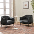 Kadar Leather Barrel Chair-Black Modern Leather Chair | Accent Chairs | Kinwell Furniture | Barrel Chairs